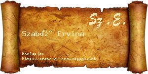 Szabó Ervina névjegykártya