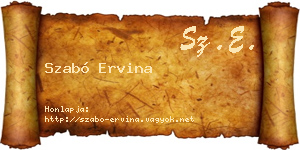 Szabó Ervina névjegykártya