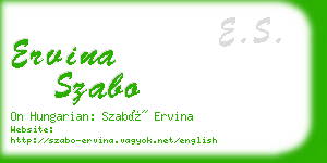ervina szabo business card